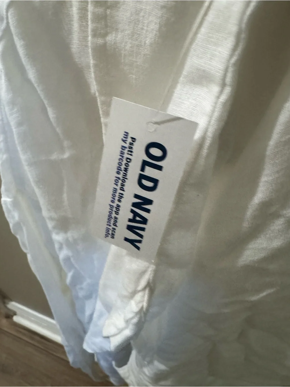 NWT Old Navy women’s White Linen blend Button-Up cropped Shirt - Picture 4 of 5